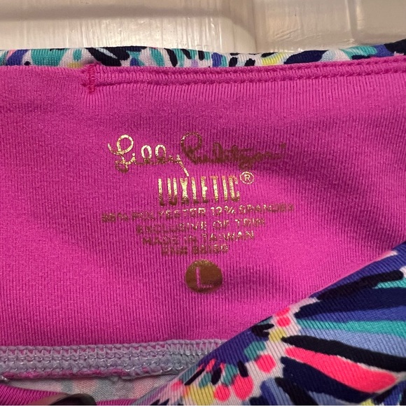 Lilly Pulitzer Luxletic Weekender Leggings Multi The Swim Engineered Size L - Picture 7 of 8
